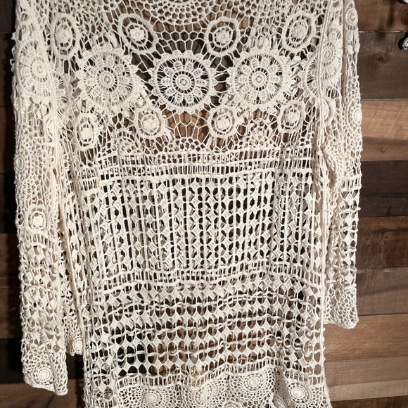 None Other - Chic Crochet Swim Cover-Up in Cream